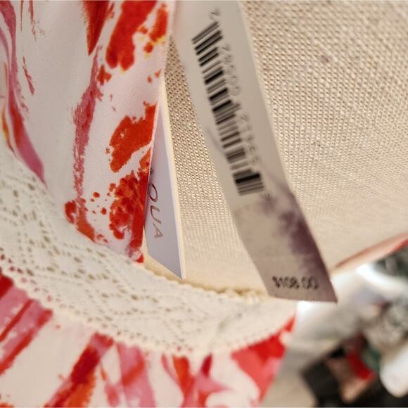 AQUA NEW  PINK/RED/MAUVE SUNDRESS  WITH LACE ACCENTS SIZE MED - Picture 5 of 6